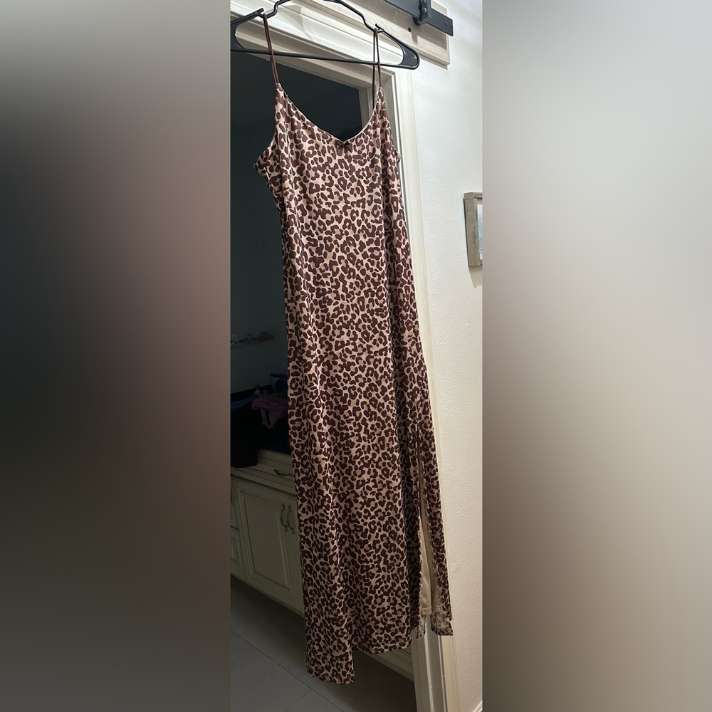 Hippie Rose Brown Leopard Print Maxi Dress